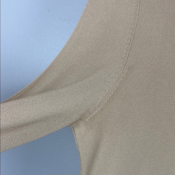 Zara Tan Crewneck Sweater Fitted Lightweight Knit Size Large - Picture 4 of 8